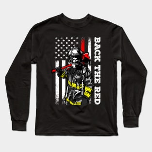 Back The Red Firefighter Long Sleeve T-Shirt